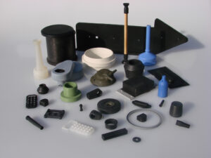 Selection of compression, transfer and rubber to metal bonded components.