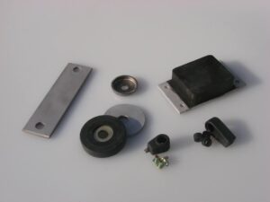 Rubber to metal and plastic bonded parts.